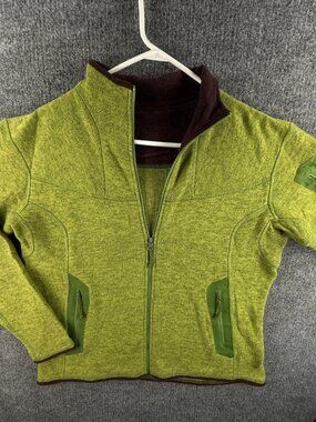 Arc’teryx Jacket Women XL Green Fleece Full Zip Polartec Hiking Gorp Zip Pockets